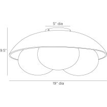 GADFC02 Glaze Large Flush Mount Product Line Drawing