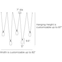 GADLC01 Melt Chandelier Product Line Drawing