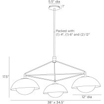 GADMC01 Glaze Chandelier Product Line Drawing