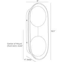 GADWC02 Glaze Large Sconce Product Line Drawing