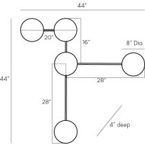 GADWC03 Glaze Sculptural Sconce Product Line Drawing