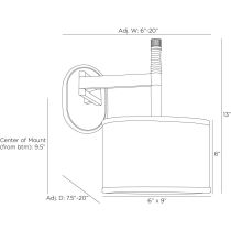 GADWC05 Stitch Sconce Product Line Drawing