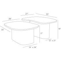 GAFCI01 Melt Coffee Tables, Set of 2 Product Line Drawing