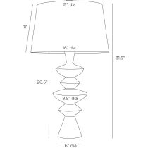 PTC44-152 Jillian Lamp Product Line Drawing