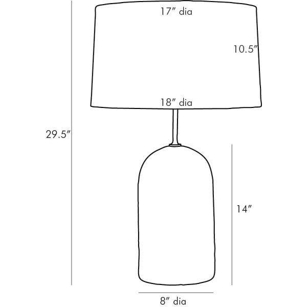 15577-851 - Capelli Lamp - Ivory Volcanic Glaze Ceramic