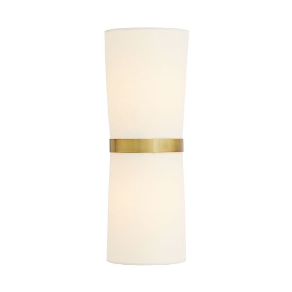 49398 - Inwood Single Sconce - Antique Brass, Ivory Microfiber