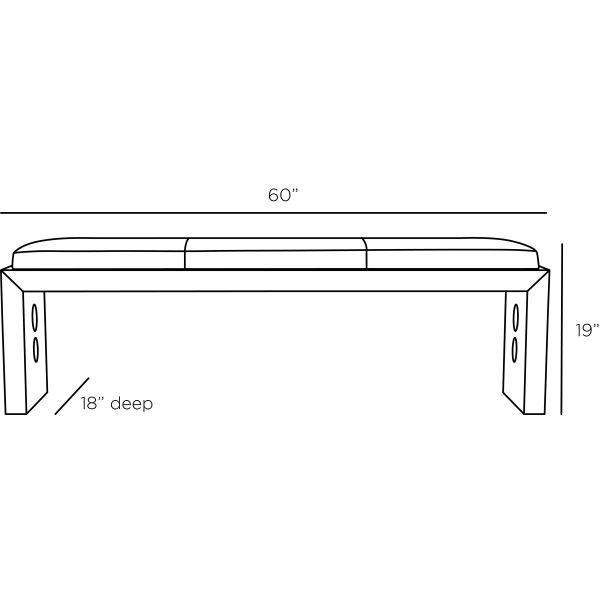 6264 - Raul Bench - Graphite Leather