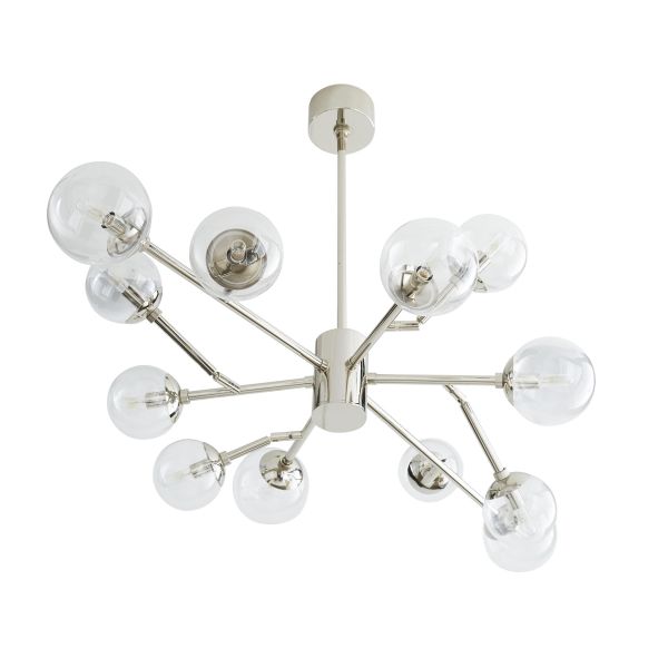 89456 - Dallas Small Chandelier - Polished Nickel, Clear Glass