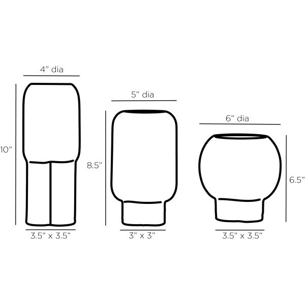 AVC01 - Tutwell Vases, Set of 3 - Forest Reactive