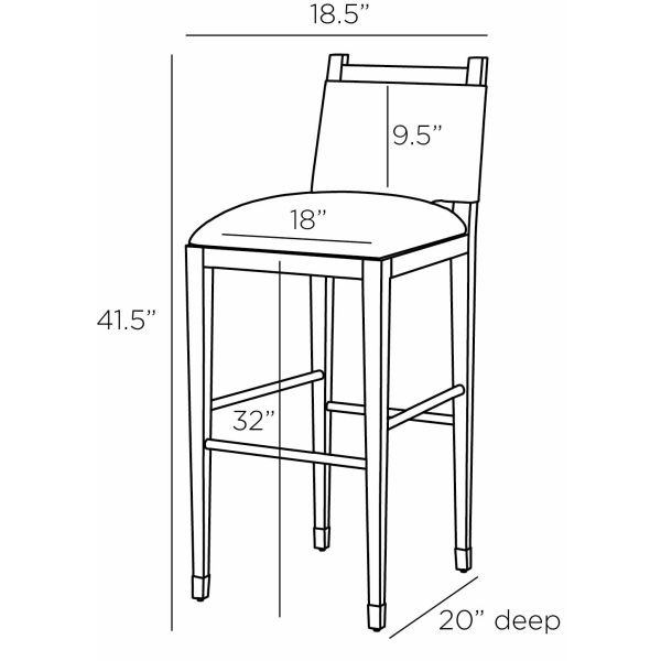 FSI07 - Burdock Bar Stool - Vanilla Leather