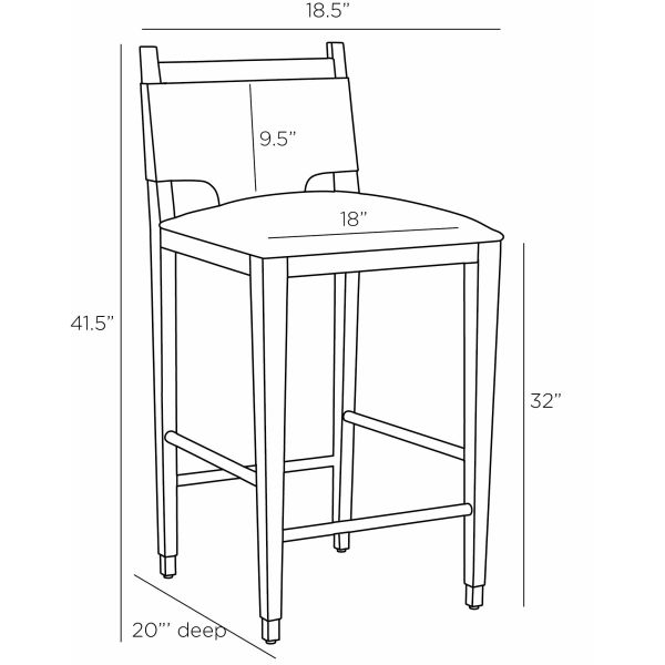 FSI08 - Burdock Bar Stool - Ebony Leather