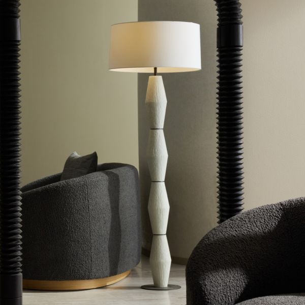 PFC10-SH020 - Baker Floor Lamp - Ivory, Ricestone