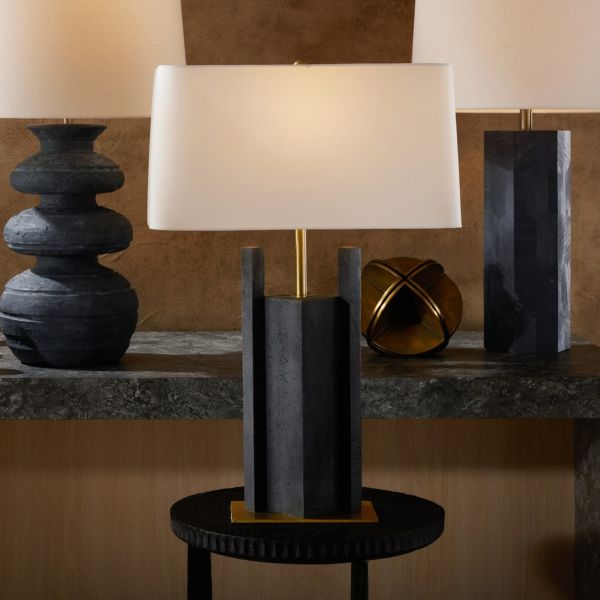 PTC19-429 - Zory Lamp - Charcoal, Ricestone