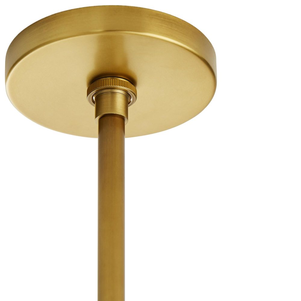 41005 - Mia Pendant - Antique Brass, Beige Microfiber