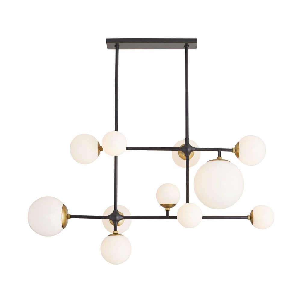 89473 - Hilliard Chandelier - Bronze, Opal Glass