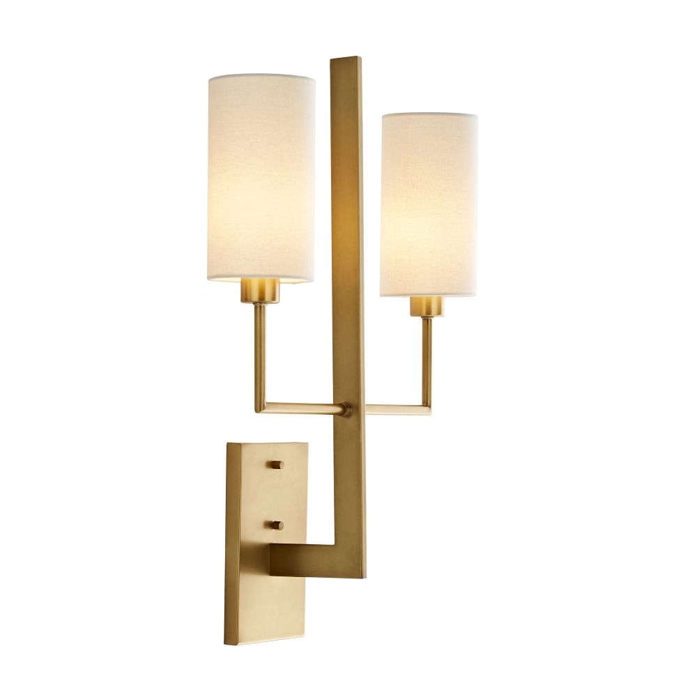 DB49017 - Blade Sconce - Antique Brass, White linen