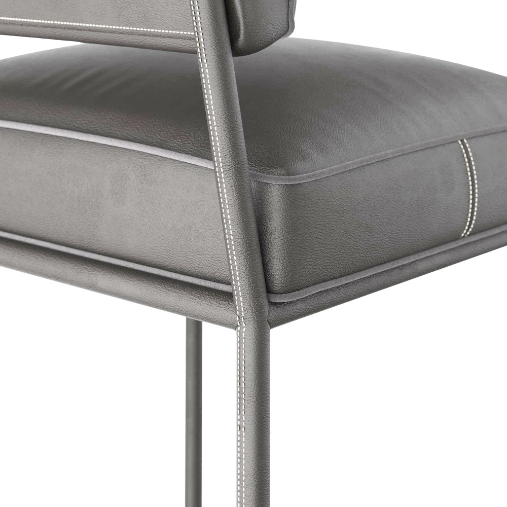 FSI01 - Topanga Counter Stool - Dim Gray Leather