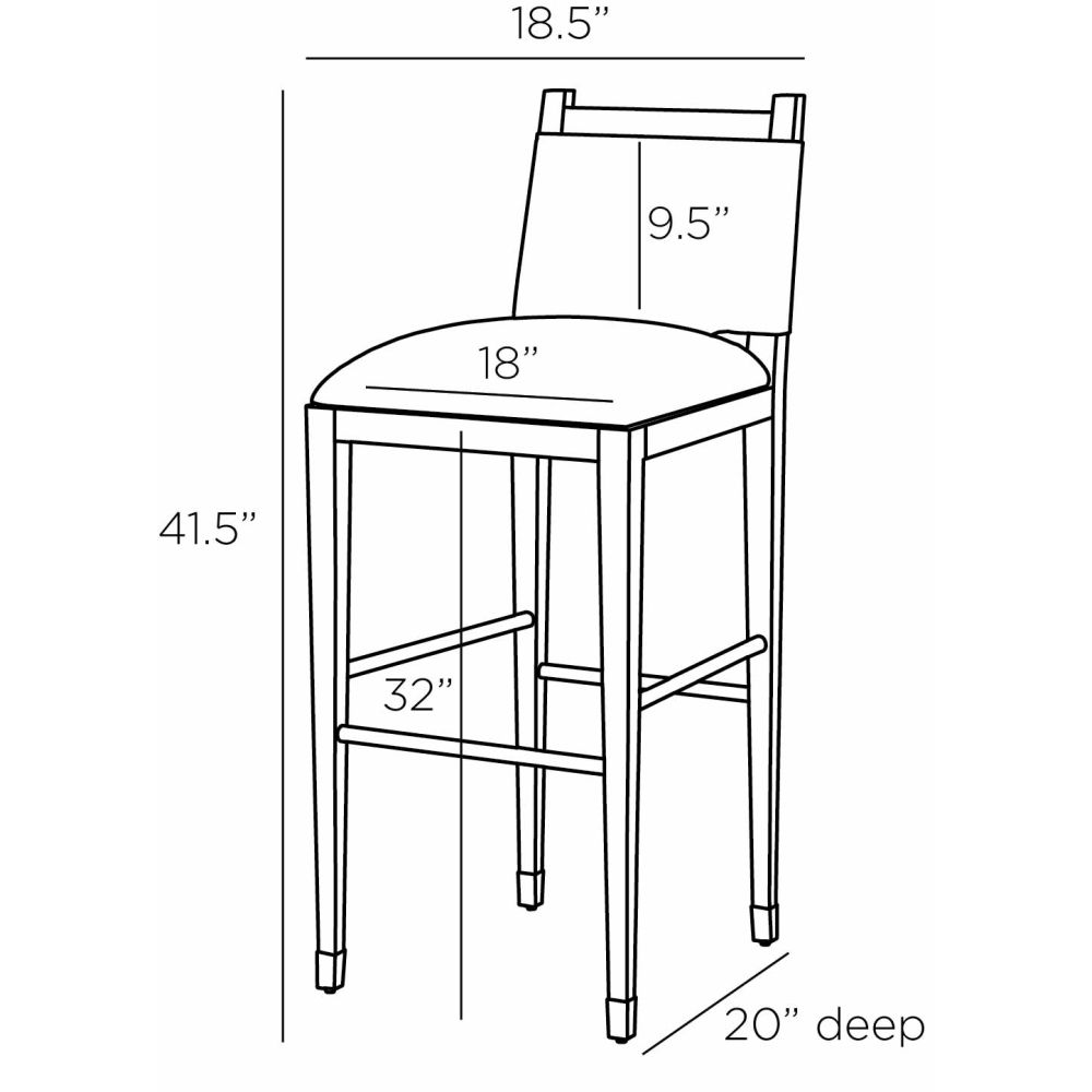 FSI07 - Burdock Bar Stool - Vanilla Leather