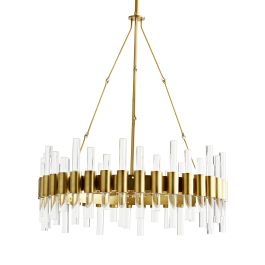 89094 - Haskell Small Chandelier - Antique Brass, Clear Acrylic